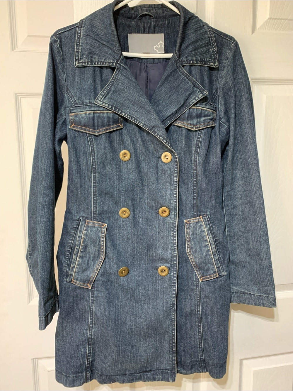 Vintage Sears Canada denim double breasted jean jacket coat